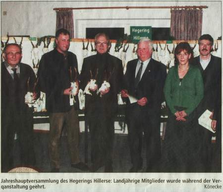 Jahreshauptversammlung des Hegerings Hillerse